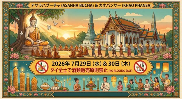 タイ旅行·滞在は注意！7月29日,30日はタイ全土で「禁酒日」